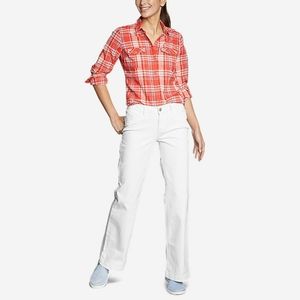 Eddie Bauer Size 8 Curvy Denim Trousers - White